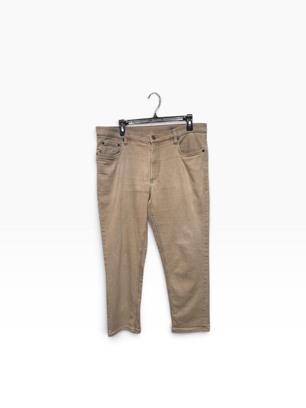 Faherty Pants Mens 35x32 Beige Stretch Terry Tan Khaki 5-Pocket Casual Comfort